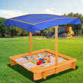Keezi Kids Sandbox 103cm Wooden with Canopy Water Basin Toys