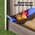 Keezi Kids Sandbox 120cm Wooden Canopy Water Basin Window