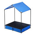 Keezi Kids Sandbox 120cm Metal Sand Pit with Canopy Cover