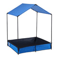 Keezi Kids Sandbox 120cm Metal Sand Pit with Canopy Cover
