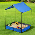 Keezi Kids Sandbox 120cm Metal Sand Pit with Canopy Cover