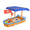 Keezi Wooden Sandpit Boat 150cm w/ Canopy Bench Seat Beach Toys