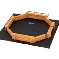 Keezi Kids Sandpit Wooden Round 182cm Sand Pit Cover Bench Seat
