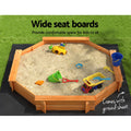 Keezi Kids Sandpit Wooden Round 182cm Sand Pit Cover Bench Seat