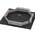 Keezi Kids Sandpit Wooden Round Sand Pit with Cover Bench Seat Beach Toys 182cm Grey