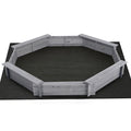 Keezi Kids Sandpit Wooden Round Sand Pit with Cover Bench Seat Beach Toys 182cm Grey
