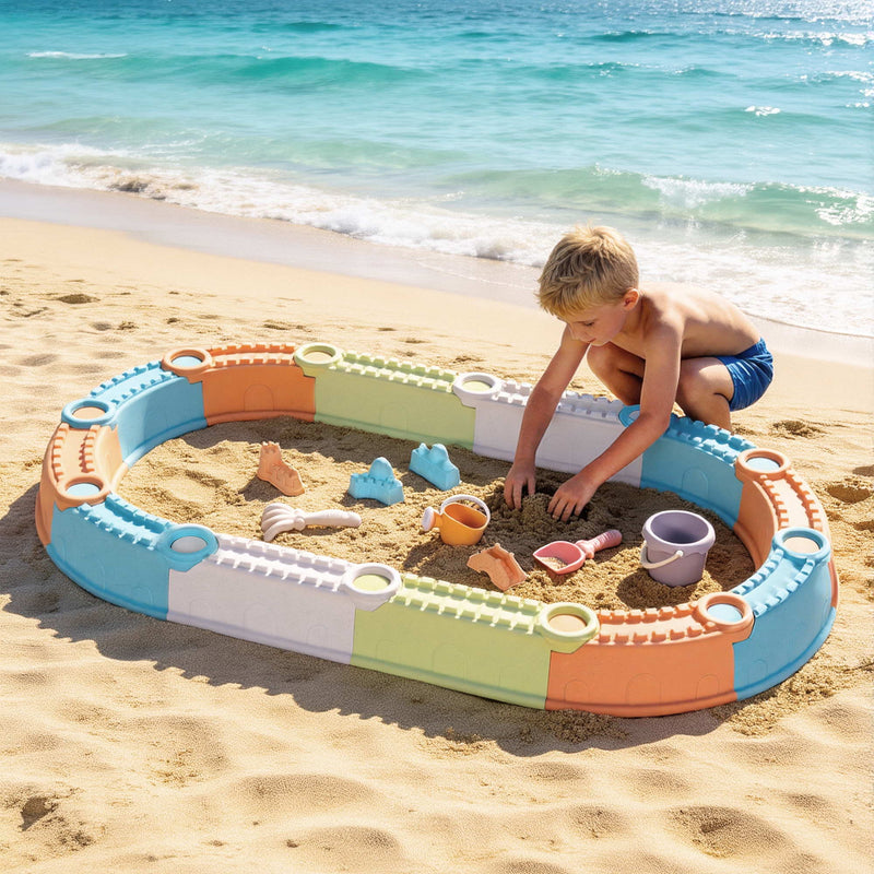 Keezi Kids Sandpit Set Beach Toys Sand Box Outdoor Play 80cm