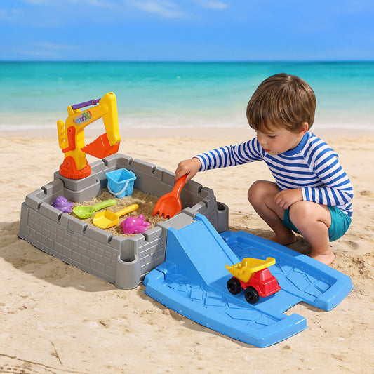 Keezi 2-in-1 Kids Sandpit Water Table Excavator Digger Sensory Toy