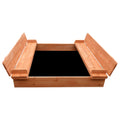 Keezi Kids Sandbox 90cm Foldable Seat Wooden Sand Pit Outdoor