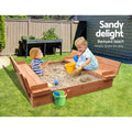 Keezi Kids Sandbox 90cm Foldable Seat Wooden Sand Pit Outdoor