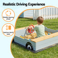 Keezi Wooden Sandpit 120cm Car Sandbox w/ Storage & Ground Sheet