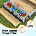 Keezi Wooden Sandpit 120cm Car Sandbox w/ Storage & Ground Sheet
