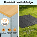 Keezi Wooden Sandpit 120cm Car Sandbox w/ Storage & Ground Sheet