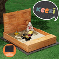 Keezi Wooden Sandbox 120cm with Cover Funnel Outdoor Toys