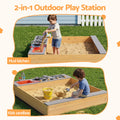 Keezi Wooden Sandpit Outdoor Kids Toy Box Mud Kitchen Sink Storage