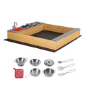 Keezi Wooden Sandpit Outdoor Kids Toy Box Mud Kitchen Sink Storage