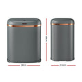 Devanti 38L Motion Sensor Automatic Rubbish Bin Grey