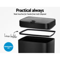 Devanti 45L Motion Sensor Automatic Rubbish Bin Black