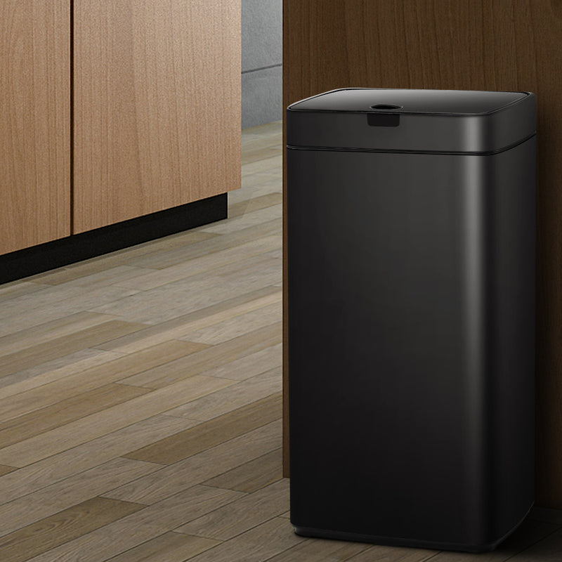 Devanti 45L Motion Sensor Automatic Rubbish Bin Black