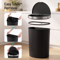 Devanti 50L Sensor Bin D-Shape Trash Can Kitchen Smart Rubbish Bin Black