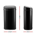 Devanti 58L Motion Sensor Rubbish Bin Automatic Black