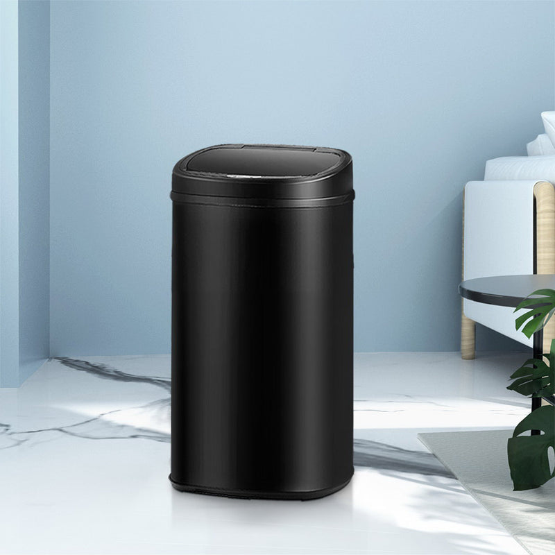 Devanti 58L Motion Sensor Rubbish Bin Automatic Black