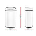 Devanti 58L Motion Sensor Automatic Rubbish Bin White