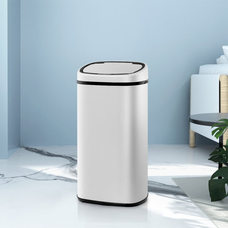 Devanti 58L Motion Sensor Automatic Rubbish Bin White