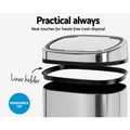 Devanti 68L Motion Sensor Automatic Rubbish Bin Silver