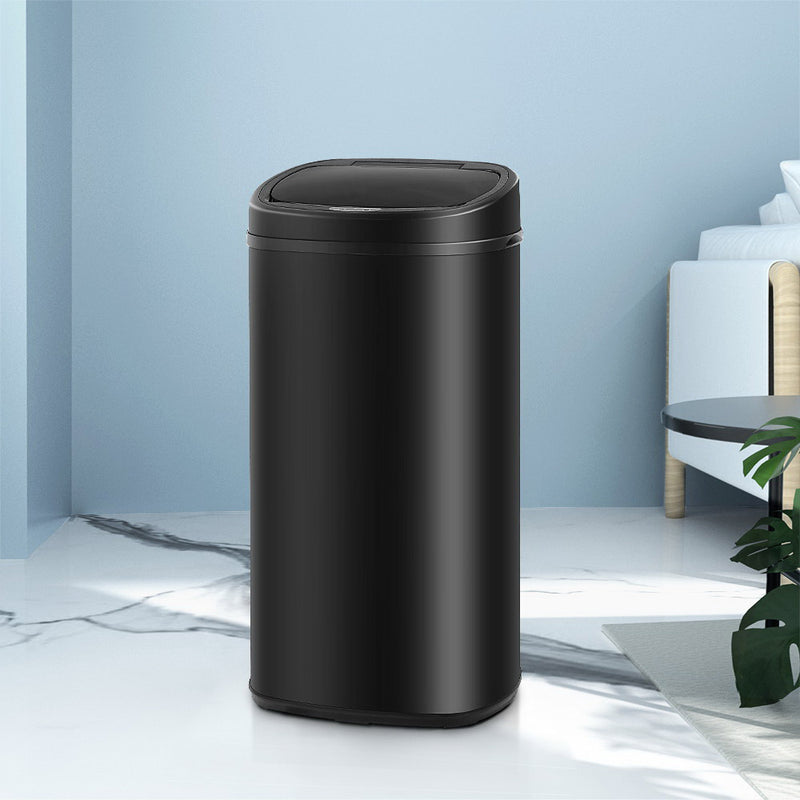 Devanti 68L Motion Sensor Rubbish Bin Automatic Black