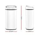 Devanti 68L Motion Sensor Automatic Rubbish Bin White
