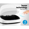 Devanti 68L Motion Sensor Automatic Rubbish Bin White
