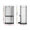 Devanti 70L Motion Sensor Automatic Bin Silver Pedal