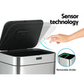 Devanti 70L Motion Sensor Automatic Bin Silver Pedal