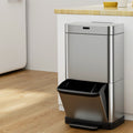 Devanti 70L Motion Sensor Automatic Bin Silver Pedal