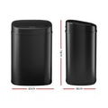 Devanti 82L Motion Sensor Automatic Rubbish Bin Black