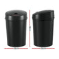 Devanti Sensor Bin Motion Rubbish Bins Kitchen Automatic Trash Can Black 9L