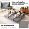 Artiss Convertible Folding Sofa Bed Pull Out Mattress Foldable Lounge Couch Grey