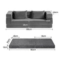 Artiss 3-in-1 Convertible Sofa Bed with Folding Mattress Velvet Foam Chair 300KG