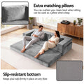 Artiss 3-in-1 Convertible Sofa Bed with Folding Mattress Velvet Foam Chair 300KG