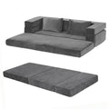 Artiss 3-in-1 Convertible Sofa Bed with Folding Mattress Velvet Foam Chair 300KG