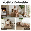Artiss Folding Sofa Bed Foam Futon Lounger Brown Armless