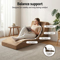Artiss Folding Sofa Bed Foam Futon Lounger Brown Armless