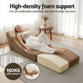 Artiss Folding Sofa Bed Foam Futon Lounger Brown Armless
