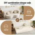 Artiss Folding Sofa Bed 2-in-1 Futon Convertible Loveseat Beige