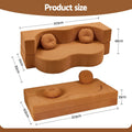 Artiss Folding Sofa Bed Floor Couch 2-in-1 Convertible Futon Loveseat Orange
