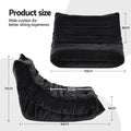 Artiss 2 Seater Caterpillar Floor Couch Armless Lazy Sofa Lounge