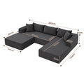 Artiss Modular Sectional Sofa Bed U-Shape 4-Seater Couch Chaise Ottoman Corduroy