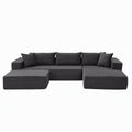 Artiss Modular Sectional Sofa Bed U-Shape 4-Seater Couch Chaise Ottoman Corduroy