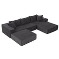 Artiss Modular Sectional Sofa Bed U-Shape 4-Seater Couch Chaise Ottoman Corduroy